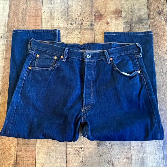 Levi's 501 Jeans Men's Size 40 Dark Wash Casual Everyday Classic 25 Inseam - Picture 5 of 6